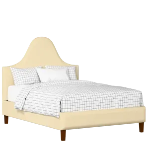 Beverley upholstered bed in oatmeal fabric - Thumbnail