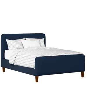 Broughton upholstered bed in oxford blue fabric - Thumbnail
