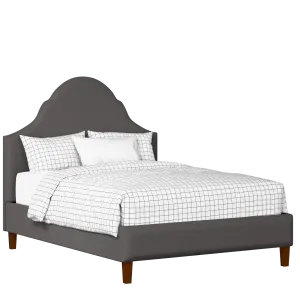 Irvine upholstered bed in iron fabric - Thumbnail
