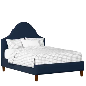 Irvine upholstered bed in oxford blue fabric - Thumbnail