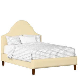 Irvine upholstered bed in oatmeal fabric - Thumbnail