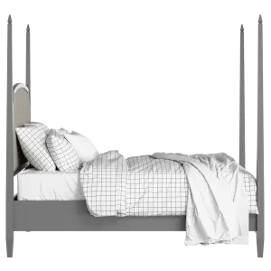 Austin Slim Upholstered wood upholstered bed in grey with Silver fabric - Thumbnail