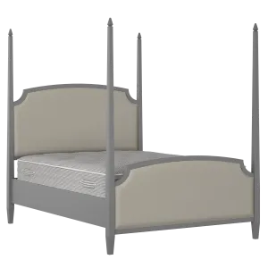 Austin Upholstered wood upholstered bed in grey with Silver fabric - Thumbnail