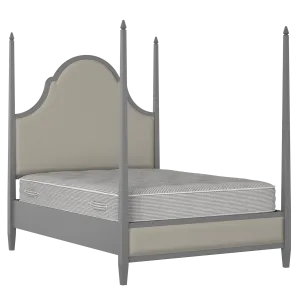 Beckett Upholstered wood upholstered bed in grey with Silver fabric - Thumbnail