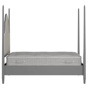 Beckett Upholstered wood upholstered bed in grey with Silver fabric - Thumbnail