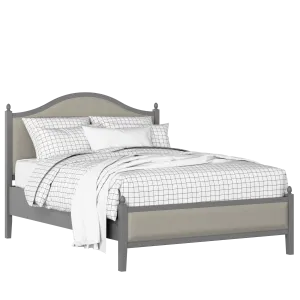 Brady Slim Upholstered wood upholstered bed in grey with Silver fabric - Thumbnail