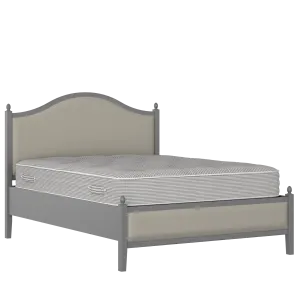 Brady Slim Upholstered wood upholstered bed in grey with Silver fabric - Thumbnail