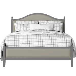 Brady Slim Upholstered wood upholstered upholstered bed in grey with Silver fabric - Thumbnail