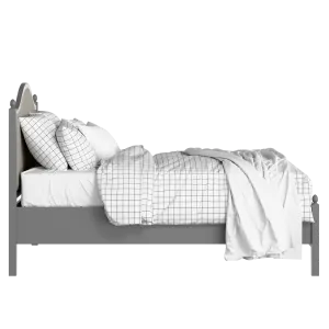 Brady Slim Upholstered wood upholstered bed in grey with Silver fabric - Thumbnail