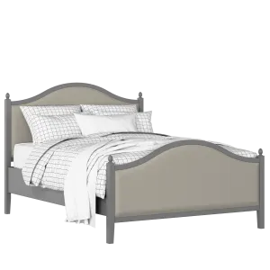 Brady Upholstered wood upholstered bed in grey with Silver fabric - Thumbnail
