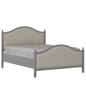 Brady Upholstered wood upholstered bed in grey with Silver fabric - Thumbnail