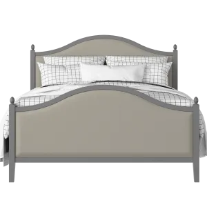 Brady Upholstered wood upholstered upholstered bed in grey with Silver fabric - Thumbnail