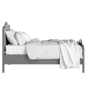 Brady Upholstered wood upholstered bed in grey with Silver fabric - Thumbnail