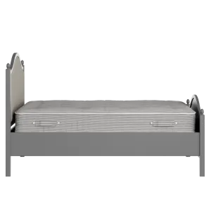 Brady Upholstered wood upholstered bed in grey with Silver fabric - Thumbnail