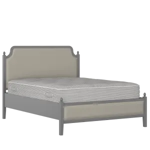 Bronte Slim Upholstered wood upholstered bed in grey with Silver fabric - Thumbnail