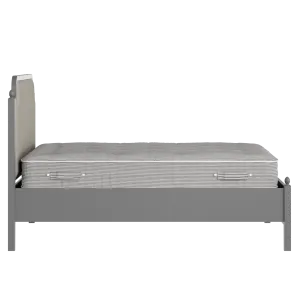 Bronte Slim Upholstered wood upholstered bed in grey with Silver fabric - Thumbnail
