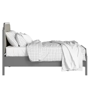 Bronte Upholstered wood upholstered bed in grey with Silver fabric - Thumbnail