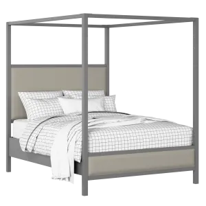 Byron Slim Upholstered wood upholstered bed in grey with Silver fabric - Thumbnail