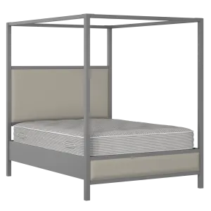 Byron Slim Upholstered wood upholstered bed in grey with Silver fabric - Thumbnail