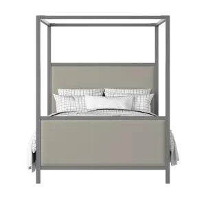 Byron Upholstered wood upholstered upholstered bed in grey with Silver fabric - Thumbnail