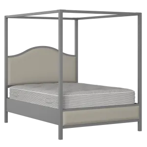 Coleridge Slim Upholstered wood upholstered bed in grey with Silver fabric - Thumbnail