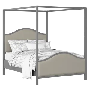 Coleridge Upholstered wood upholstered bed in grey with Silver fabric - Thumbnail