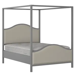 Coleridge Upholstered wood upholstered bed in grey with Silver fabric - Thumbnail