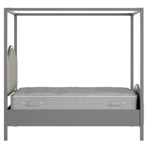 Coleridge Upholstered wood upholstered bed in grey with Silver fabric - Thumbnail