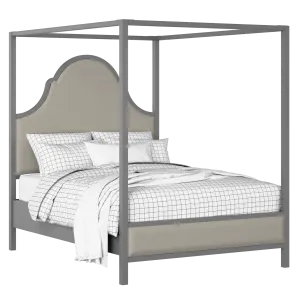 Joyce Upholstered wood upholstered bed in grey with Silver fabric - Thumbnail