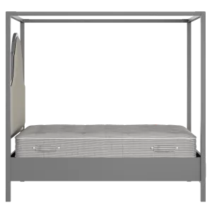 Joyce Upholstered wood upholstered bed in grey with Silver fabric - Thumbnail