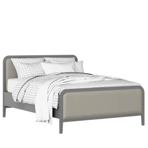 Keats Upholstered wood upholstered bed in grey with Silver fabric - Thumbnail