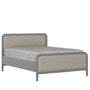 Keats Upholstered wood upholstered bed in grey with Silver fabric - Thumbnail