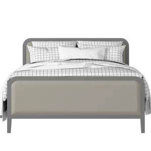 Keats Upholstered wood upholstered upholstered bed in grey with Silver fabric - Thumbnail