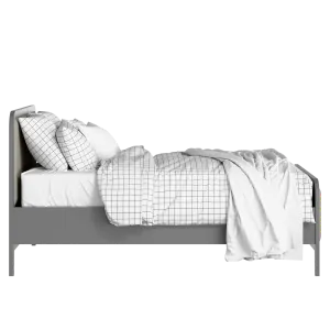 Keats Upholstered wood upholstered bed in grey with Silver fabric - Thumbnail