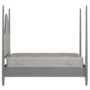 Kelly Upholstered wood upholstered bed in grey with Silver fabric - Thumbnail