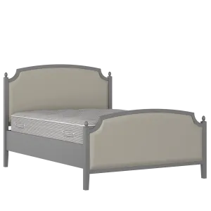 Kipling Upholstered wood upholstered bed in grey with Silver fabric - Thumbnail