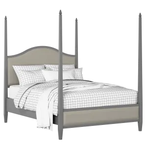 Larkin Slim Upholstered wood upholstered bed in grey with Silver fabric - Thumbnail