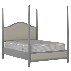 Larkin Slim Upholstered wood upholstered bed in grey with Silver fabric - Thumbnail