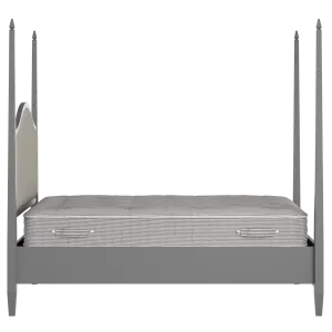 Larkin Slim Upholstered wood upholstered bed in grey with Silver fabric - Thumbnail