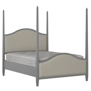 Larkin Upholstered wood upholstered bed in grey with Silver fabric - Thumbnail
