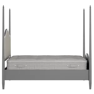 Larkin Upholstered wood upholstered bed in grey with Silver fabric - Thumbnail