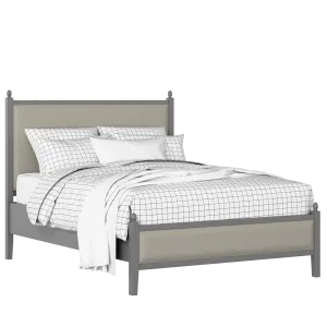 Marbella Slim Upholstered wood upholstered bed in grey with Silver fabric - Thumbnail