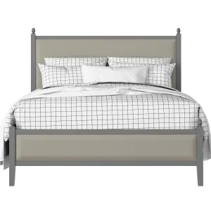 Marbella Slim Upholstered wood upholstered upholstered bed in grey with Silver fabric - Thumbnail