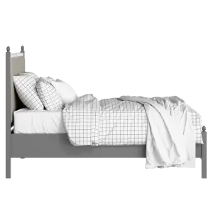 Marbella Slim Upholstered wood upholstered bed in grey with Silver fabric - Thumbnail