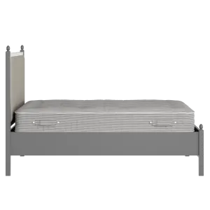 Marbella Slim Upholstered wood upholstered bed in grey with Silver fabric - Thumbnail