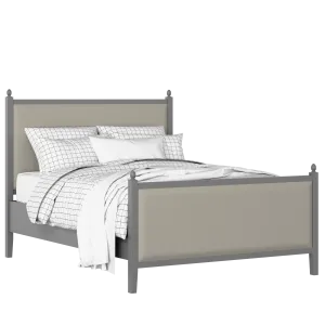 Marbella Upholstered wood upholstered bed in grey with Silver fabric - Thumbnail