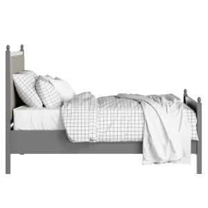 Marbella Upholstered wood upholstered bed in grey with Silver fabric - Thumbnail