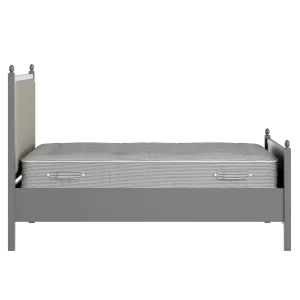 Marbella Upholstered wood upholstered bed in grey with Silver fabric - Thumbnail