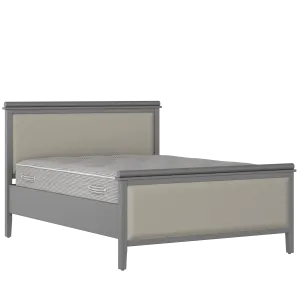 Nocturne Upholstered wood upholstered bed in grey with Silver fabric - Thumbnail