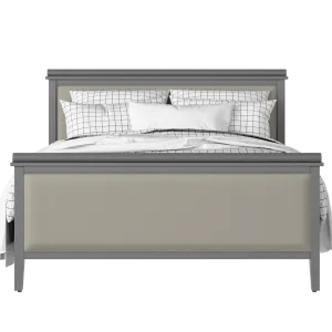 Nocturne Upholstered wood upholstered upholstered bed in grey with Silver fabric - Thumbnail
